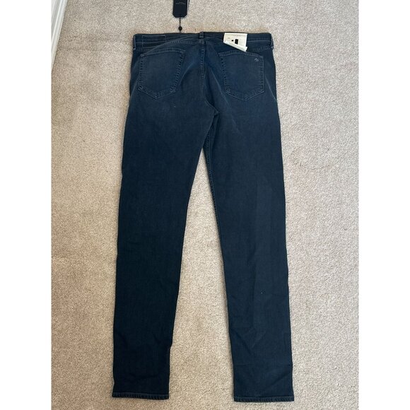 RAG & BONE Mens 38 x 35 Fit 1 Extra Slim Stretch Blue Black Denim Jeans NWT $250 - Picture 7 of 8